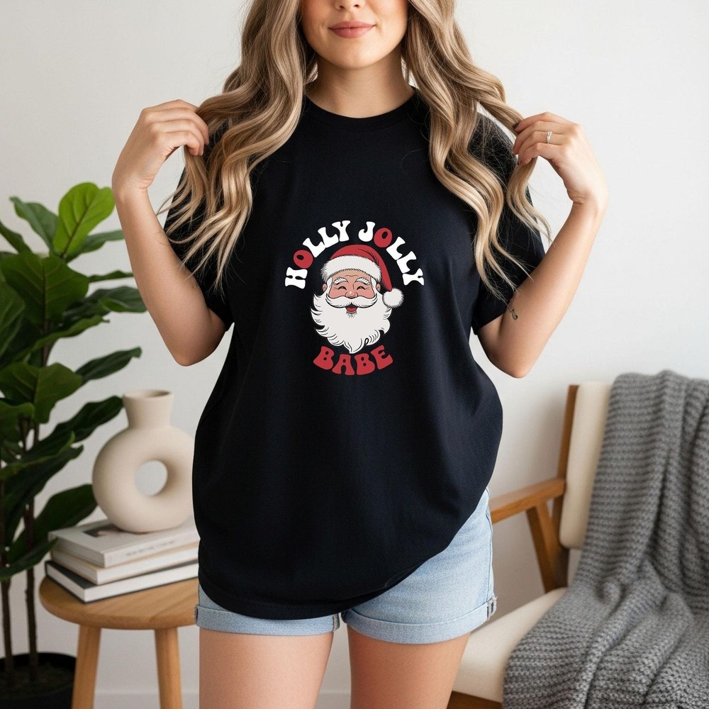 Holly Jolly Babe Santa Face Shirt